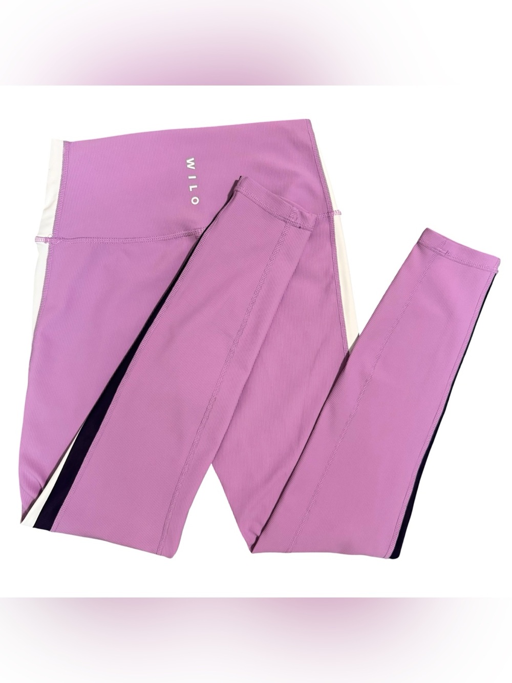 WILO The Label Ribbed Colorblock Leggings Purple Anthropologie Size Small